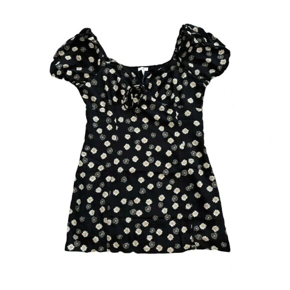 BP. Black Daisy Printed Tie Front Mini Dress 2X - Picture 2 of 3